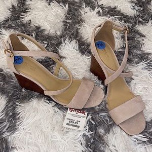 Brand new Michael Michael Kors wedge tan sandals